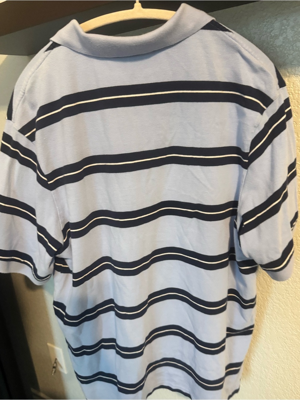 Daniel Cremieux Light Blue Polo with Navy Stripes - Picture 2 of 3